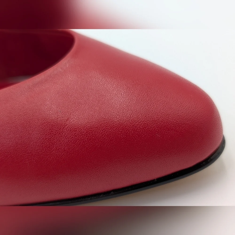 NWOB B.H. Bass & Co. Red Susan Leather Ballet Flats Women Size 7.5 M